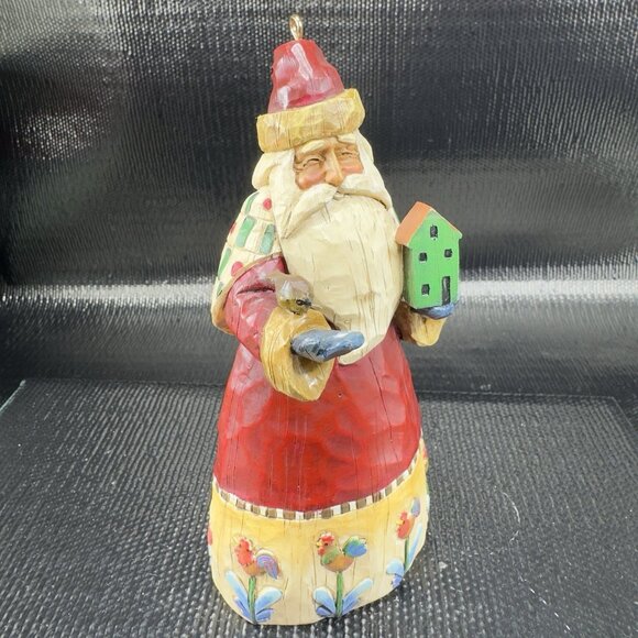 2002 Jim Shore Heartwood Creek Santa with Birdhouse Resin Ornament Figurine VTG - Picture 10 of 11